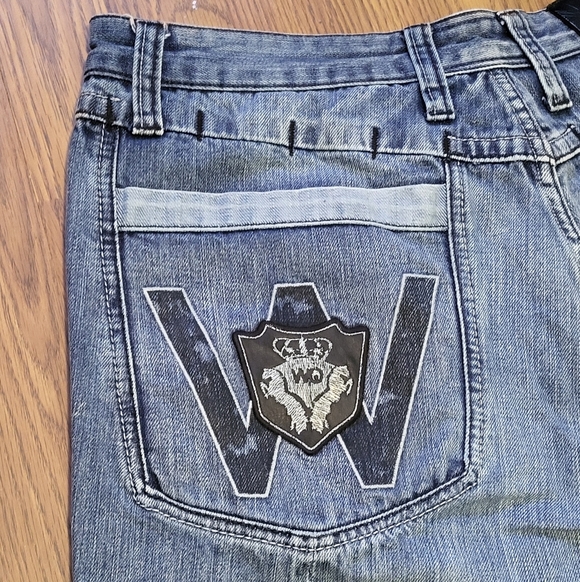 Wooquat 36x32 Men’s Distressed Western Jeans Studded Embroidered Cowboy Bootcut - Picture 15 of 16